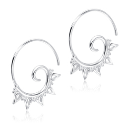Unique Designed With CZ Stone Silver Hanging Earring STS-5580